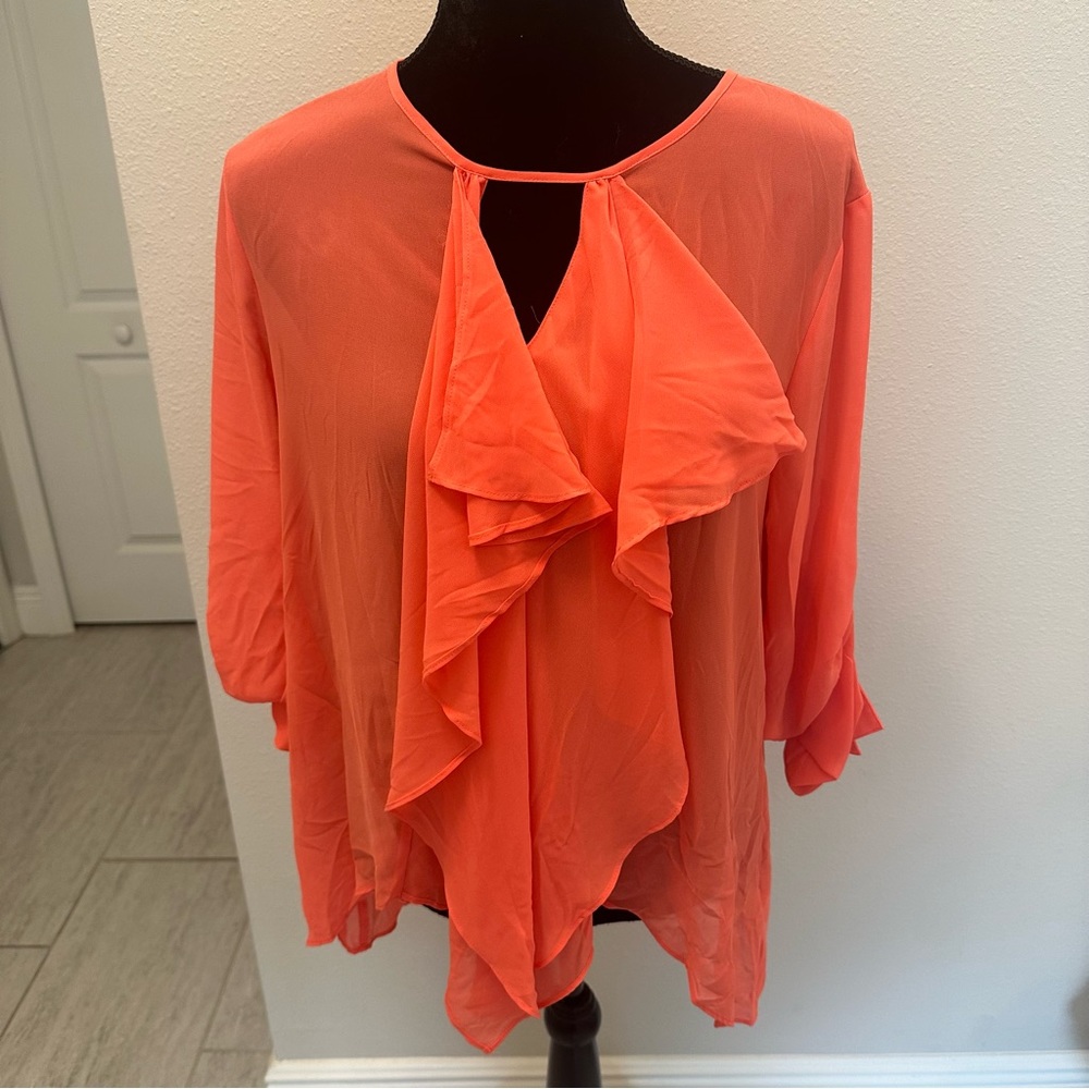 Jennifer Lopez Ruffle Top 🩷🧡 - Picture 2 of 6